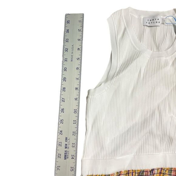 Tanya Taylor‎ Dress WMNS S Yelllow Plaid Midi Ribbed Cut Out Prairie Fall Modest - Picture 4 of 13